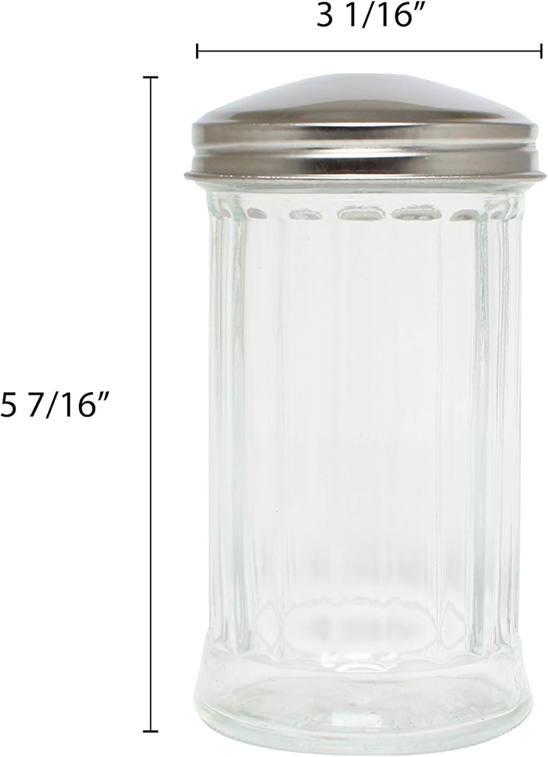 12 oz. Sugar Cheese Shaker Pourer with Stainless Steel  Set of 12- Paneled design Sugar Cinnamon Sugar Pepper Powder Cocoa Shaker for Kitchen and Restaurants