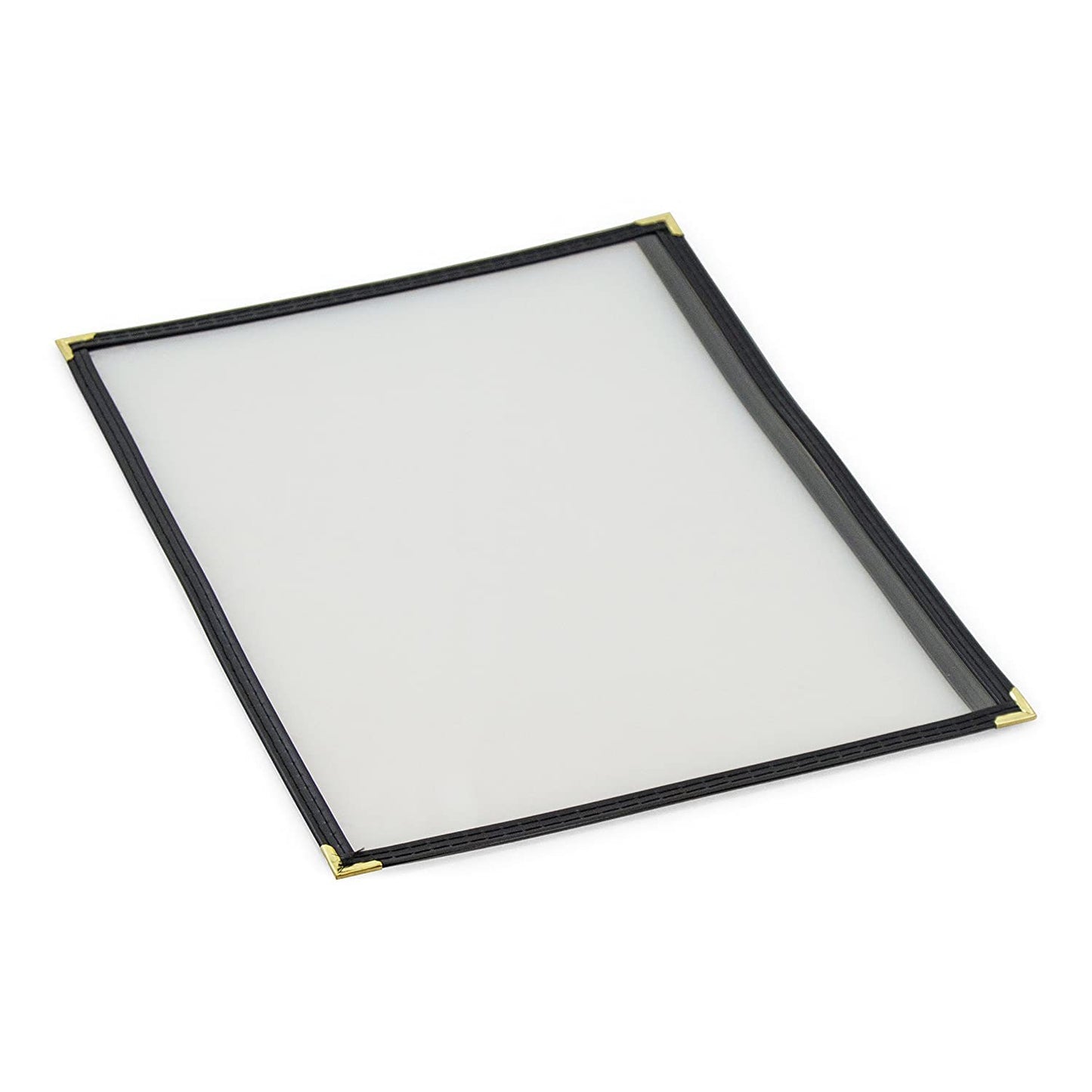 Set of 60 Black 8-1/2” x 11” Single Restaurant Menu Covers 1 Page 2 View Crystal Clear Menu Covers Fits A4 Size Paper Menu Sleeve Menu Folder Menu Book Holders for Bar Cafe Restaurant