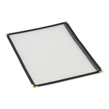 Set of 60 Black 8-1/2” x 11” Single Restaurant Menu Covers 1 Page 2 View Crystal Clear Menu Covers Fits A4 Size Paper Menu Sleeve Menu Folder Menu Book Holders for Bar Cafe Restaurant