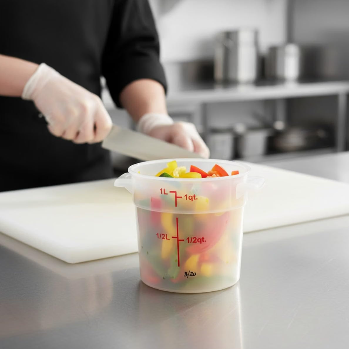 Round Food Storage Container Translucent Polypropylene- Commercial Food Storage Containers Meal Prep Containers Reusable Food Containers for Pantry Kitchen Storage Organization