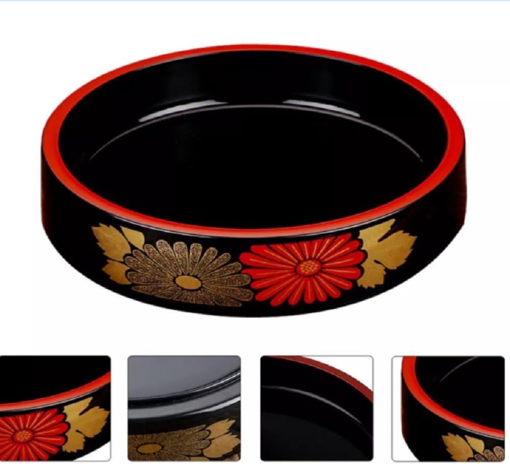 Round Sushi Party Serving Tray - Japanese Style Tableware Food Serving Tray Sushi Plate Appetizer Serving Plates Sushi Serving Platter for Sashimi Seafood Sushi Restaurant Home
