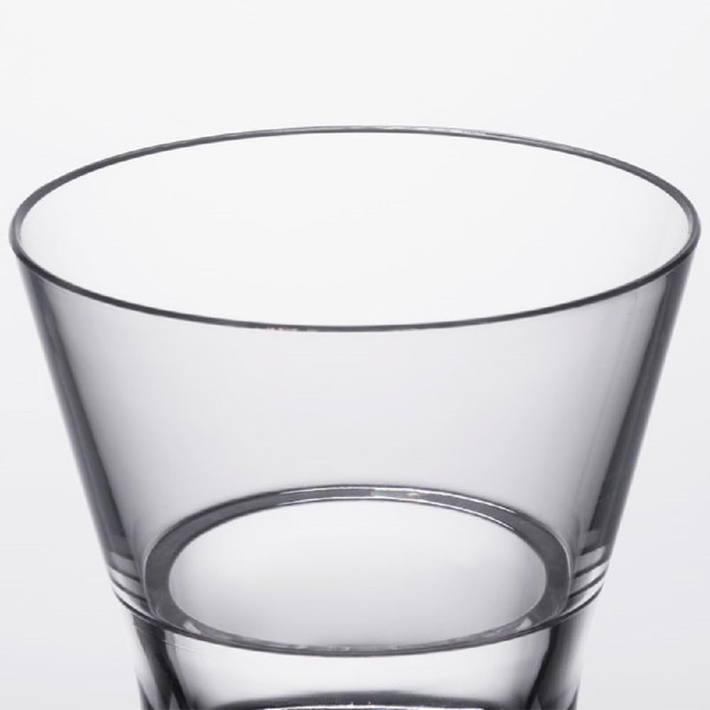 V-Shape Rock Glass Polycarbonate with Starburst Heavy Base Clear Color Comes in each - Liquor Cocktail Glass for Bar Old Fashioned Whiskey Glass Rocks Glass for Scotch Bourbon