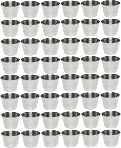 Stainless Steel Condiment Sauce Cups - Individual Round Condiments Cups Ramekins Dipping Sauce Cup Portion Dipping Sauce Kitchen Cups