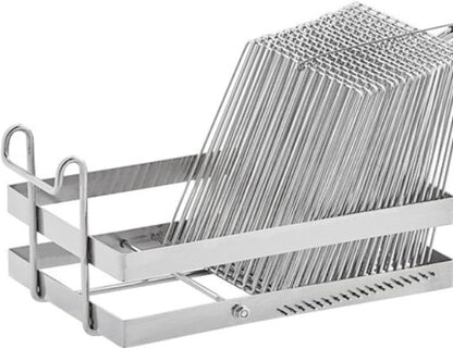 18 Slots Heavy Duty Tostada Shell Basket Nickel Plated 19-3/8" x 6-1/4" x 7-5/8" - Deep Fryer Tostada Holder Basket Heavy-Duty Tostada Fry Basket Taco Deep Fryer Taco Holder