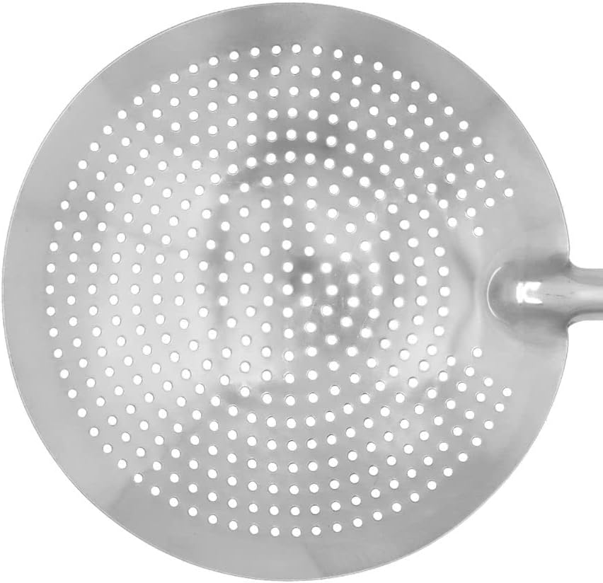 Oil Skimmer Stainless Steel Hole Size: 6mm - for Cooking and Frying Kitchen Utensils Wire Strainer Pasta Strainer Spoon Food Preparation Kitchen Strainer