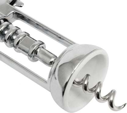 6-1/2" Heavy-Duty Wing Corkscrew Opener Chrome Plated Iron - Wine Opener Perfect Corkscrew to Open Wine & Beer Bottles Great Bottle Opener For Bartenders Restaurants Home