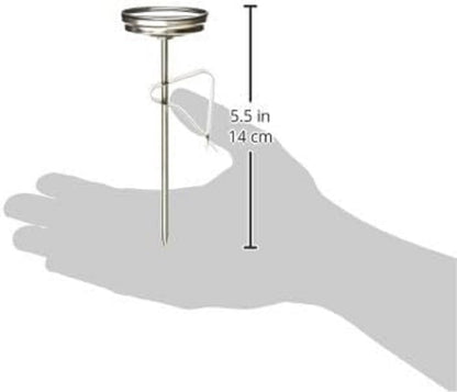 Stainless Steel 5 1/2" Candy Deep Fry Probe Thermometer with Pot Clip, 100°F to 400°F - Deep Frying Thermometer for Candy Maple Syrup Cheese Sugar