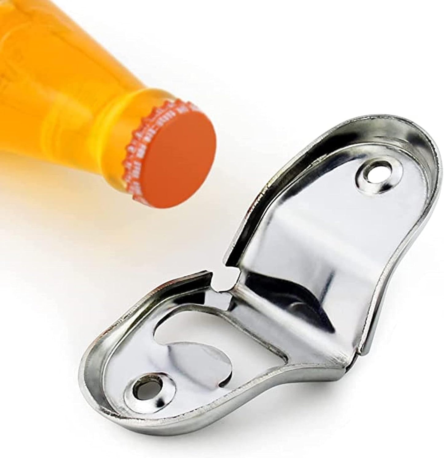 4-1/8" Heavy-Duty Stainless Steel Wall Mount Bottle Opener Set of 2 - Bottle Opener Bottle & Can Opener Classic Beer Opener Compact Size Beverage Bottle Opener for Kitchen Bar Restaurant