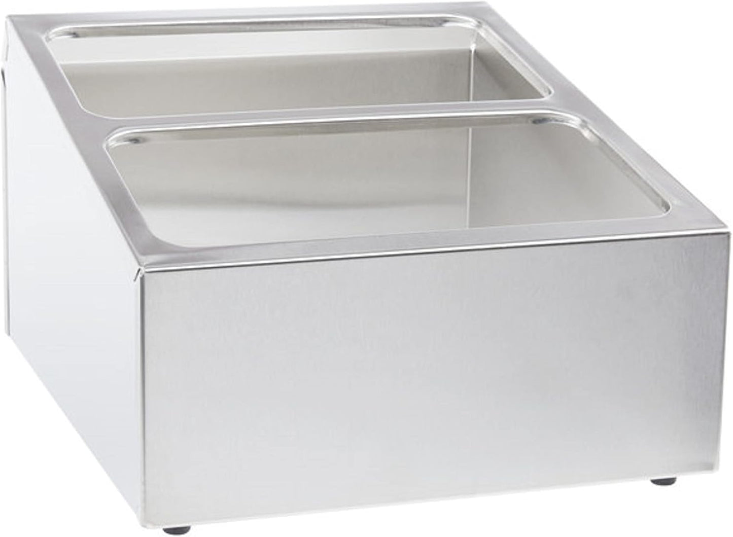 13-3/4" x 16-5/8" x 9" Stainless Steel Condiment Pack Holder with Three Divided Areas Fits 1/6 & 1/3 Steam Pans - Condiment Holder Organizer Hotel Pan Organizer Kitchen Restaurants