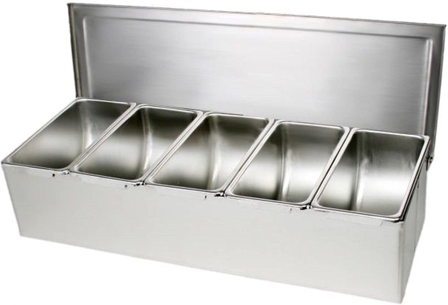 Stainless Steel Condiment Bar (Open Bottom) - Condiment Dispenser Serving Container Garnish Tray Bar Caddy Condiment Server Caddy Garnish Holder for Home Work Restaurant