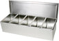 Stainless Steel Condiment Bar (Open Bottom) - Condiment Dispenser Serving Container Garnish Tray Bar Caddy Condiment Server Caddy Garnish Holder for Home Work Restaurant