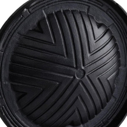 Round Cast Iron Stovetop Barbecue Plate Grill/Griddle - with Easy Grip Handles Griddle Pan for Stove Top Gas Range Grilling Pan Gets Better with Each Use