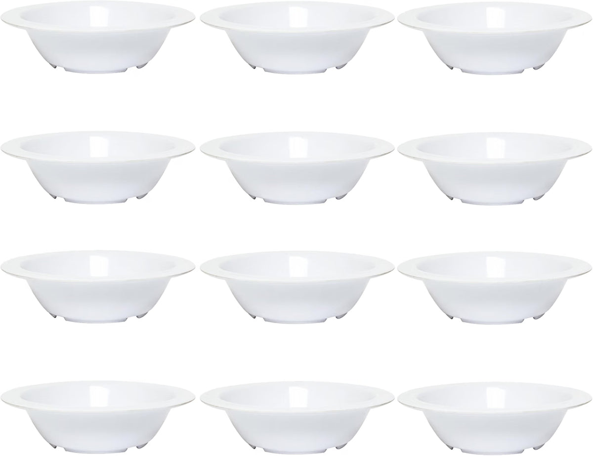 12 oz. Soup/Cereal Bowl Melamine Set of 12- Dishwasher Safe Break-Resistant Reusable Bowls Serving Bowl Soup Bowls for Fruits Salad Kitchen Restaurants