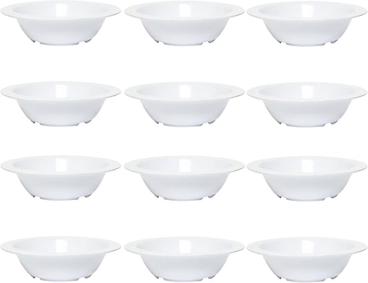 12 oz. Soup/Cereal Bowl Melamine Set of 12- Dishwasher Safe Break-Resistant Reusable Bowls Serving Bowl Soup Bowls for Fruits Salad Kitchen Restaurants
