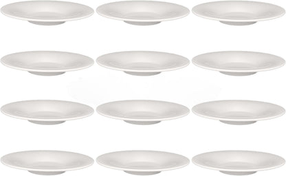16 oz Pasta Bowls Melamine Set of 12- Dishwasher Safe Break-Resistant Reusable Pasta Plates Serving Bowl Pasta Bowls for Dinner Home Kitchen Restaurants