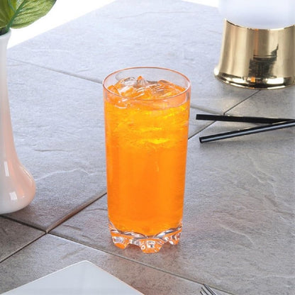 Classic Tumbler Polycarbonate with Footed Heavy Base Clear Color- Highball Drinking Glass Clear Tall Glass Cup Water Glass Mojito Glass Cup Cocktail Glass