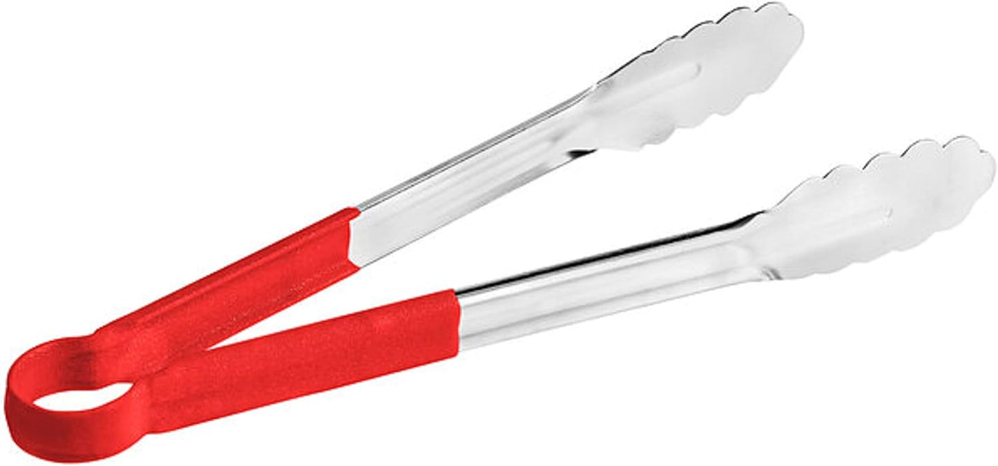 Stainless Steel Kitchen Tong with Non-Slip Coated Handles- Kitchen Tongs Metal Food Tongs Premium Stainless Steel Tongs for Cooking Food Salad Grilling Barbecue BBQ Buffet