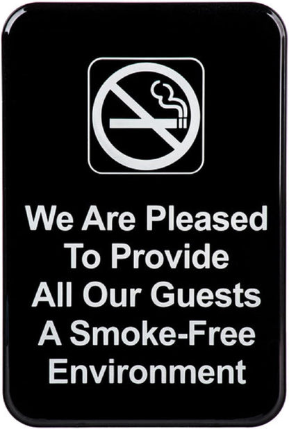 6" x 9" Smoke-Free Environment Signs with Easy Peel Self-Adhesive Set of 2- Waterproof Self Adhesive Store Signs Indoor/Outdoor Warning Marker Home Business Use