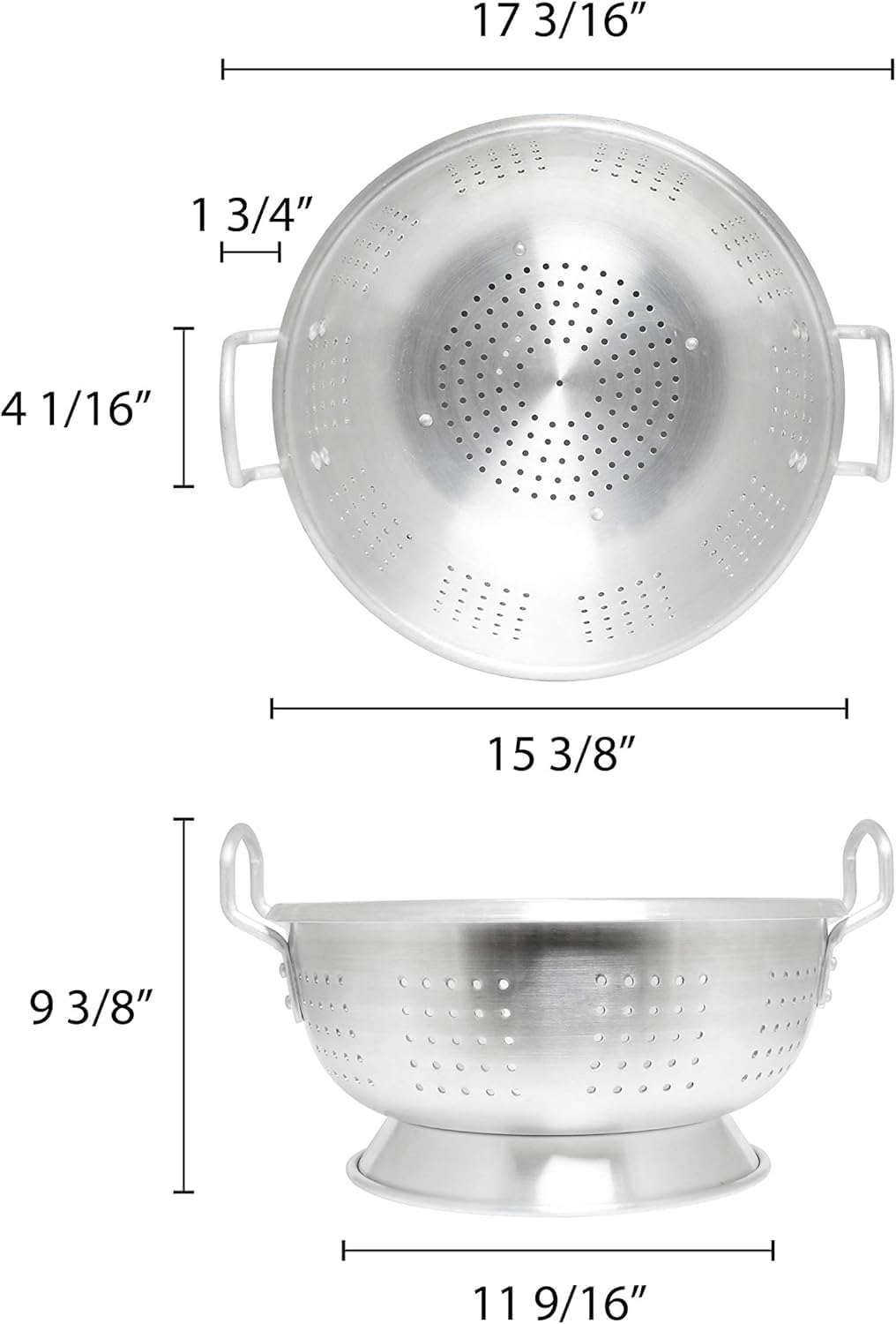 Heavy Duty Colander Commercial Pasta Strainer Aluminum- Pasta Spaghetti Berry Fruit Vegetable Kitchen Food Strainer Basket