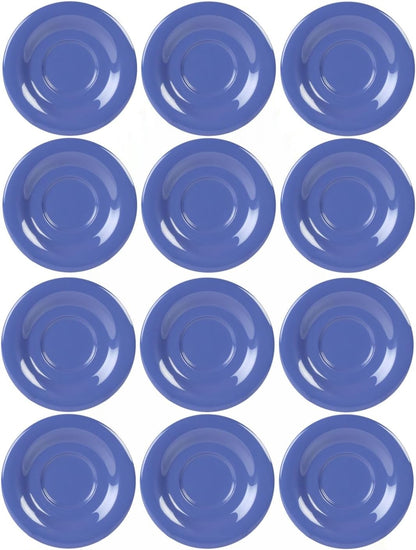 5-1/2” Saucer Melamine Set of 12 for Bouillon Cup/Mug Cup - Dishwasher Safe Break-Resistant Appetizer Dessert Plates Coffee Cup Saucers Drinkware Home Cafe Restaurants