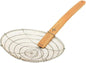 Mesh Skimmer Galvanized Steel with Natural Bamboo Handle- Spider Strainer Ladle Kitchen Frying Food Pasta Spaghetti for Cooking and Frying Pasta Strainer Spoon