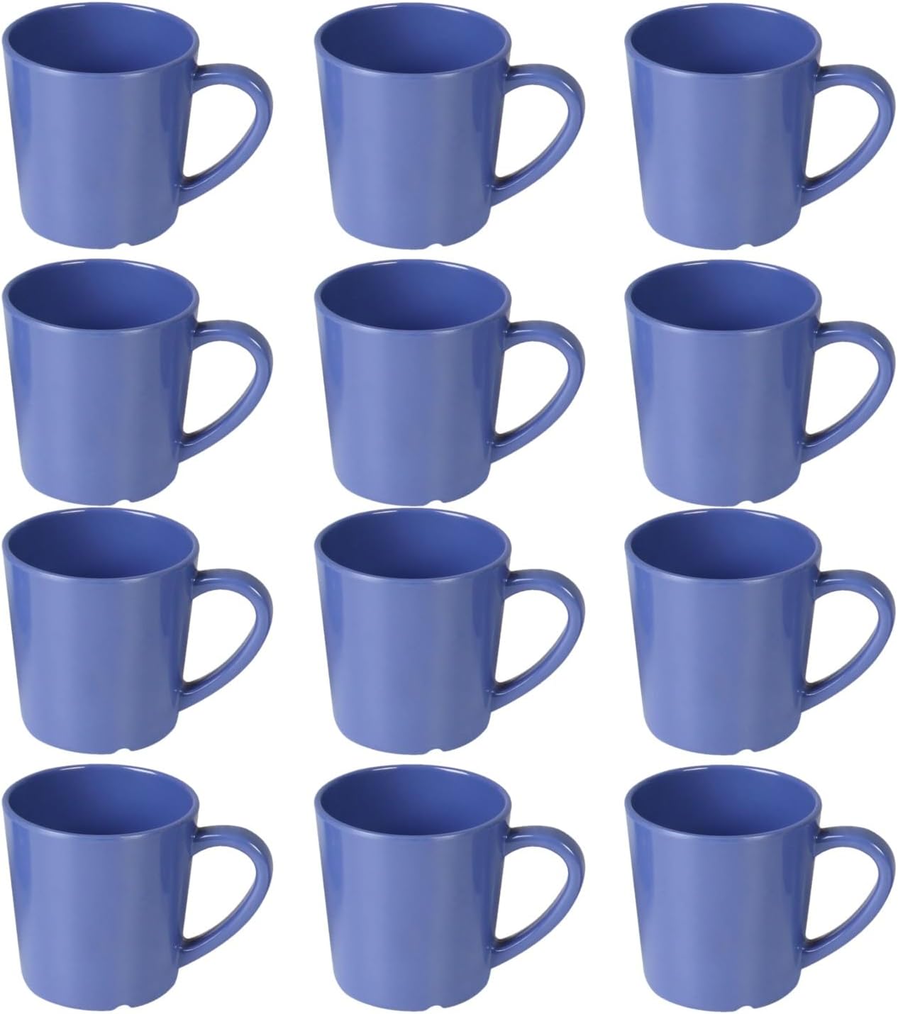 7 oz Mug/Cup Melamine Set of 12- Dishwasher Safe Break-Resistant Coffee Cup Set Reusable Plastic Cup for Latte Cappuccino Cocoa Hot Tea Mocha Home Cafe Restaurants