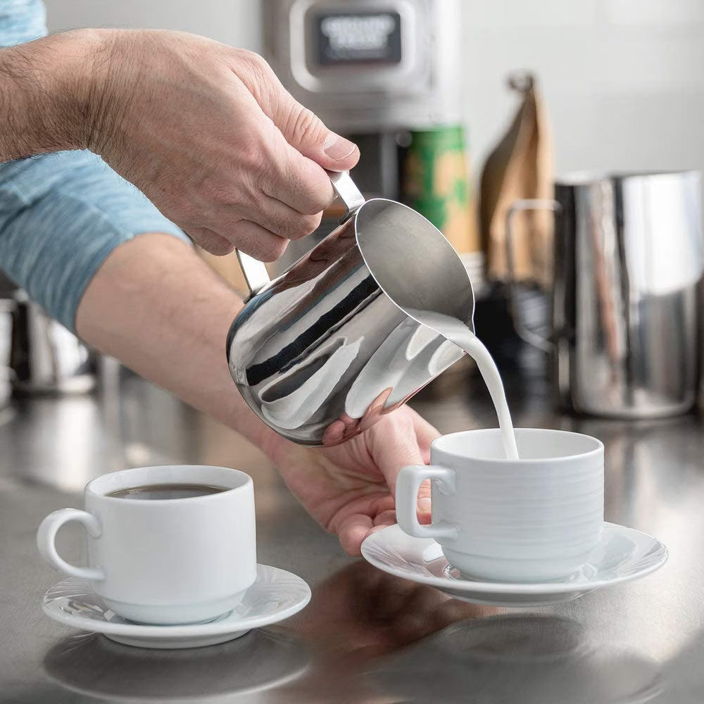 Stainless Steel Frothing Milk Pitcher- Espresso Steaming Pitcher Coffee Bar Espresso Machine Accessories Cappuccino Barista Tool Milk Jug Steamer Frother Cup