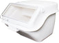 (40 Cups) Shelf Ingredient Bin White with Clear Flip Top Lid & Measuring Scoop- Stackable Plastic Kitchen Pantry Storage Bin for Dry Food Flour Sugar Kitchen Restaurant