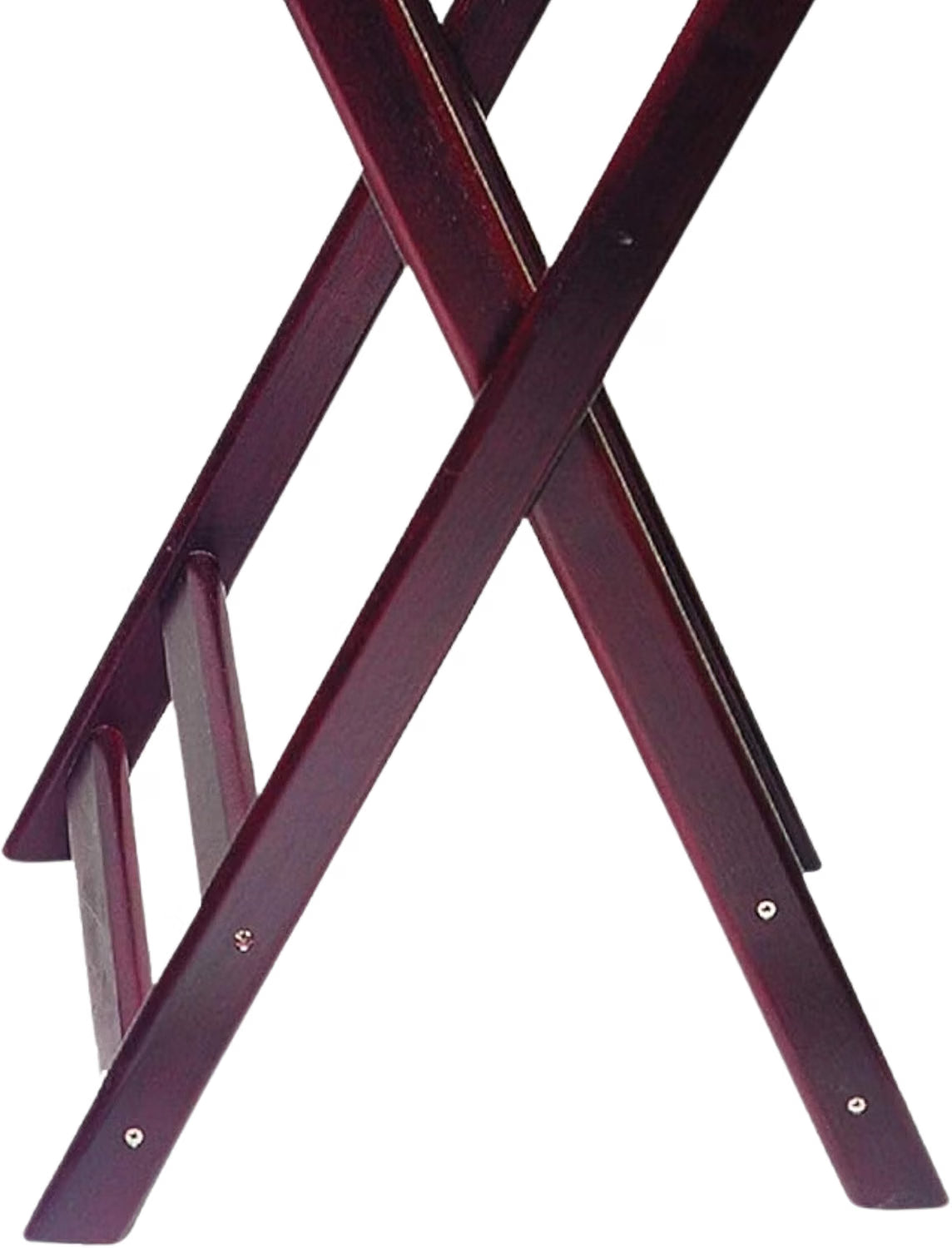 17-5/9" x 17" x 33-1/2" Double Bar Wooden Tray Stand Mahogany Color Acacia Wood- Folding Serving Trays Stand for Serving Food Trays at Home Hotels and Restaurants