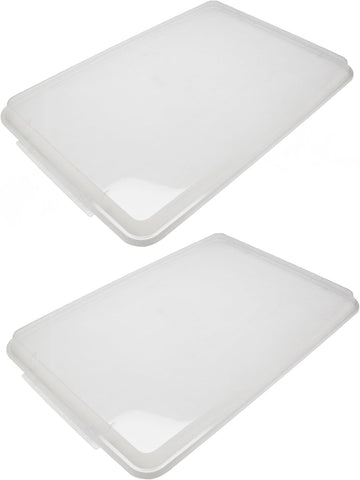 Set of 2 Polypropylene Sheet Pan Covers | Clear, Durable & Stackable Baking Tray Lids for Cookies, Cakes & Pastries | Ideal for Home, Bakeries & Restaurants