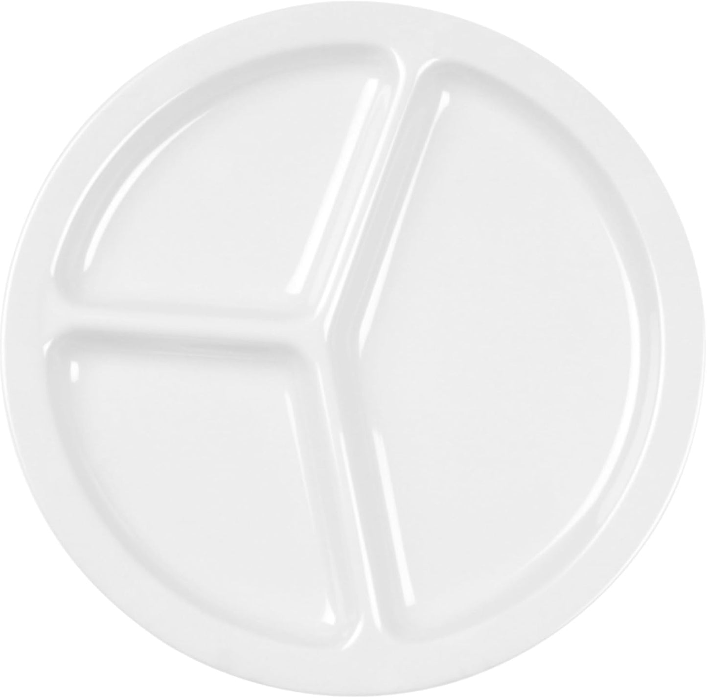 3 Compartment Deep Serving Plate Melamine Set of 12- Dishwasher Safe Break-Resistant Serving Platter Dinner Plates Portion Plates for Dinner Home Kitchen Restaurants