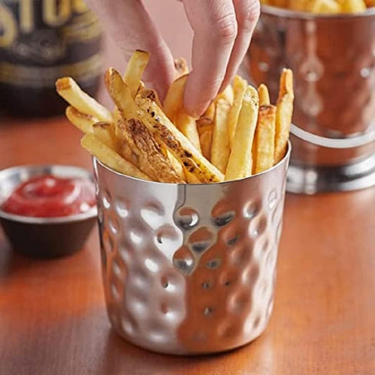 13 oz. Stainless Steel French Fry Cup Set of 2- French Fry Holder Stainless Steel Fry Cup Appetizer Cups For Serving Chips Onion Rings Tater Tots or Vegetables