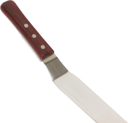 9-1/2" Flexible Offset Spatula Stainless Steel with Wood Handle- Butter Cake Cream Spatulas Icing Frosting Spreader Cake Decorating Spatulas for Professional or Home Baking