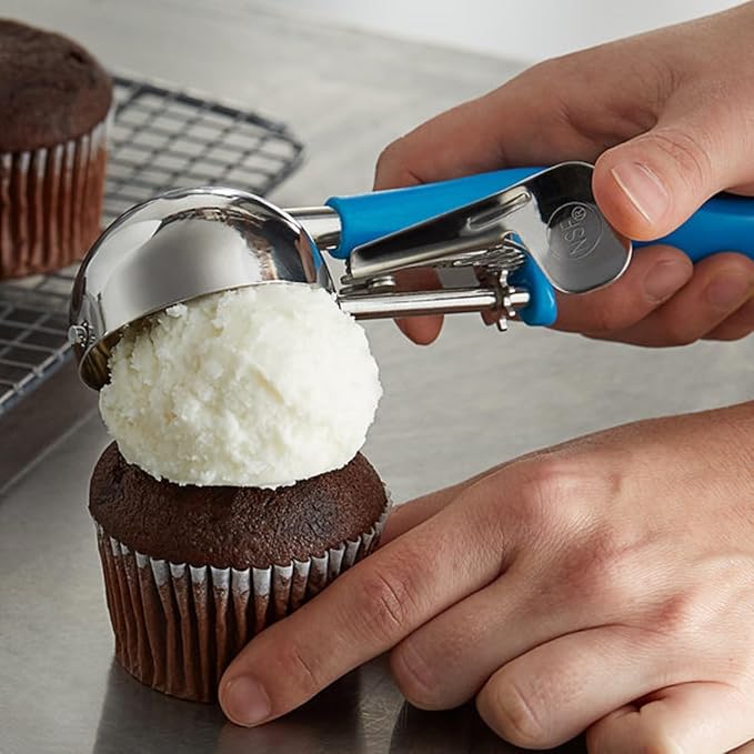 Lever Disher #30 Stainless Steel Ergo Handle- Ice Cream Cookie Scooper for Baking Cookie Scoops Portion Control Scoop Cupcake Batter Ice Cream Yogurt Gelatos