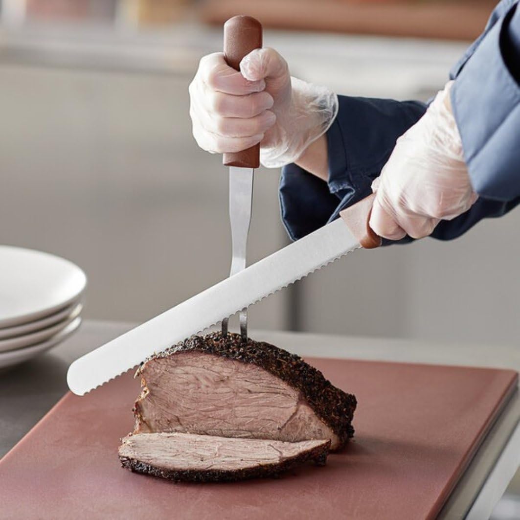 12" Blade Slicer Knife Wavy Edge German Steel with Polypropylene Handle- Razor Sharp Multipurpose Sharp Knife Kitchen Chef Knife for Bread Meat Vegetable Poultry Cutting