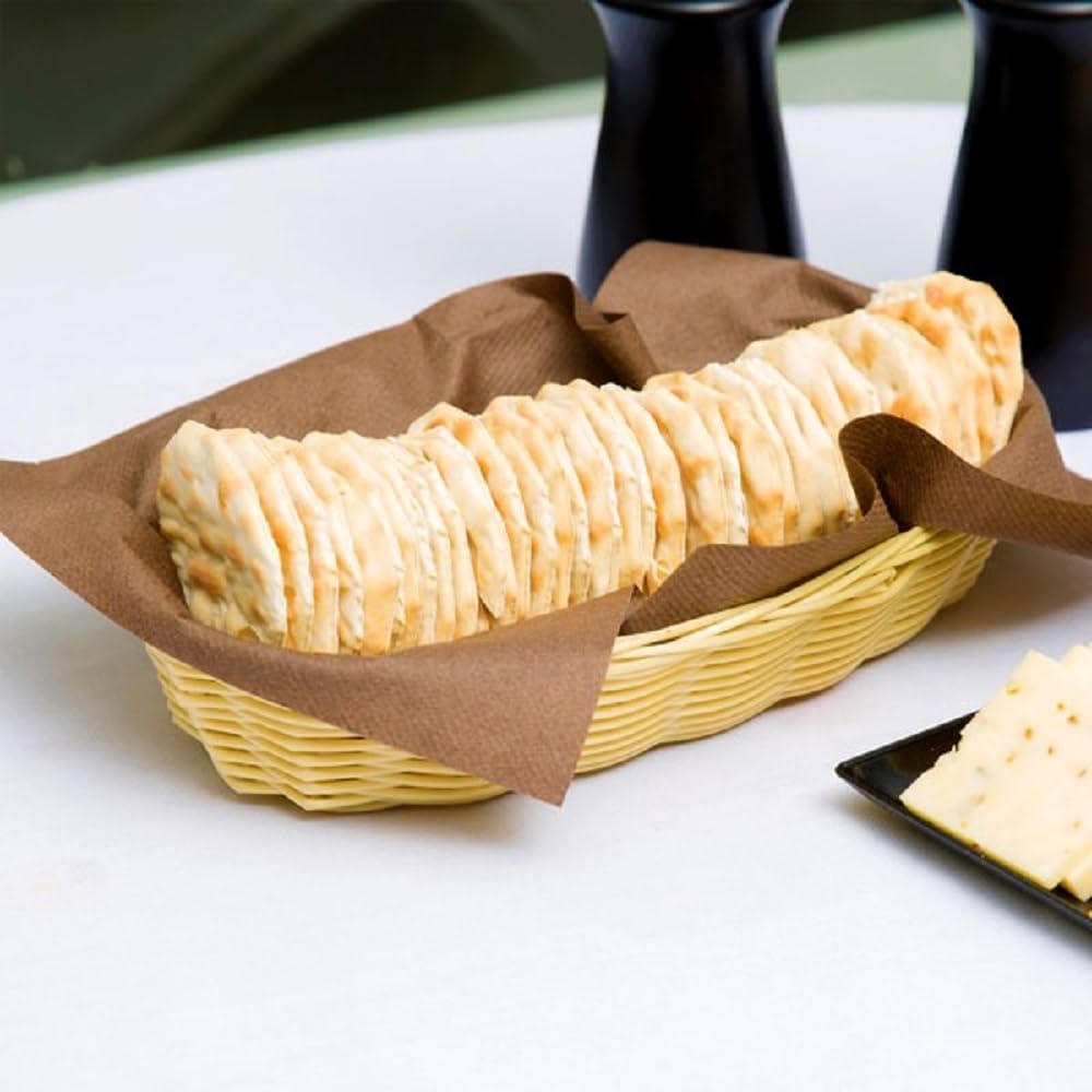 Hand-Woven Bread Basket - Restaurant Woven Food Serving Basket for Fruit Bread Serving Basket Decorative Basket Perfect for Cafe Home and Restaurants