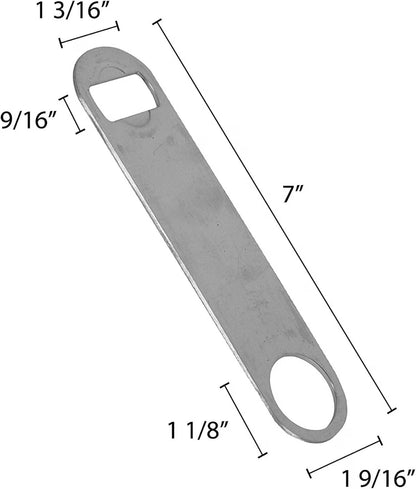 7" x 2" Heavy Duty Flat Bottle Opener Stainless Steel Set of 2 - Beer Openers Beverage Bottle Opener Beer Bottle Opener Pop Can Soda Can Opener for Kitchen Bar or Restaurant