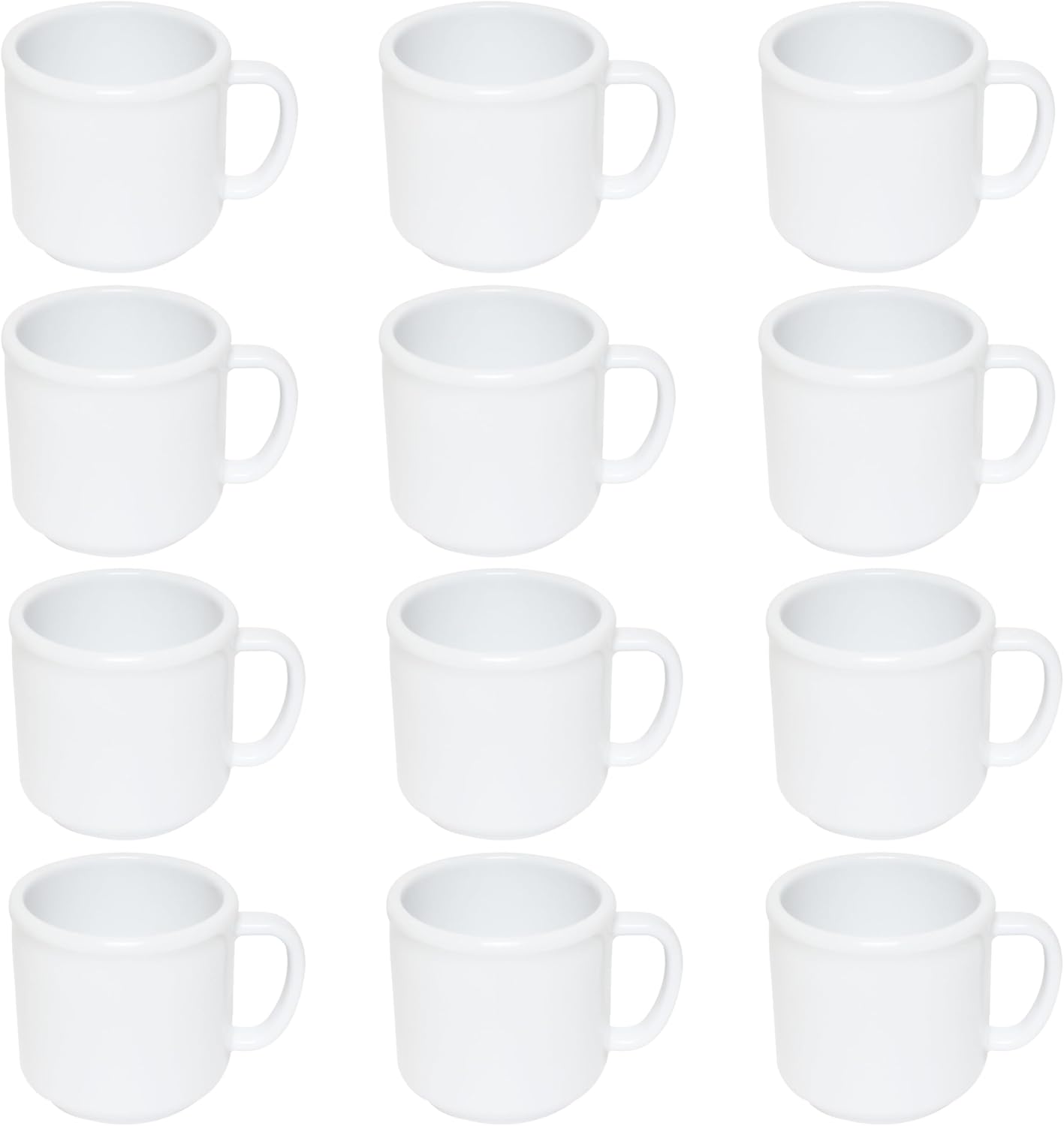 10 oz Mug Melamine Set of 12- Dishwasher Safe Break-Resistant Coffee Cup Set Reusable Plastic Cup for Latte Cappuccino Cocoa Hot Tea Mocha Home Cafe Restaurants