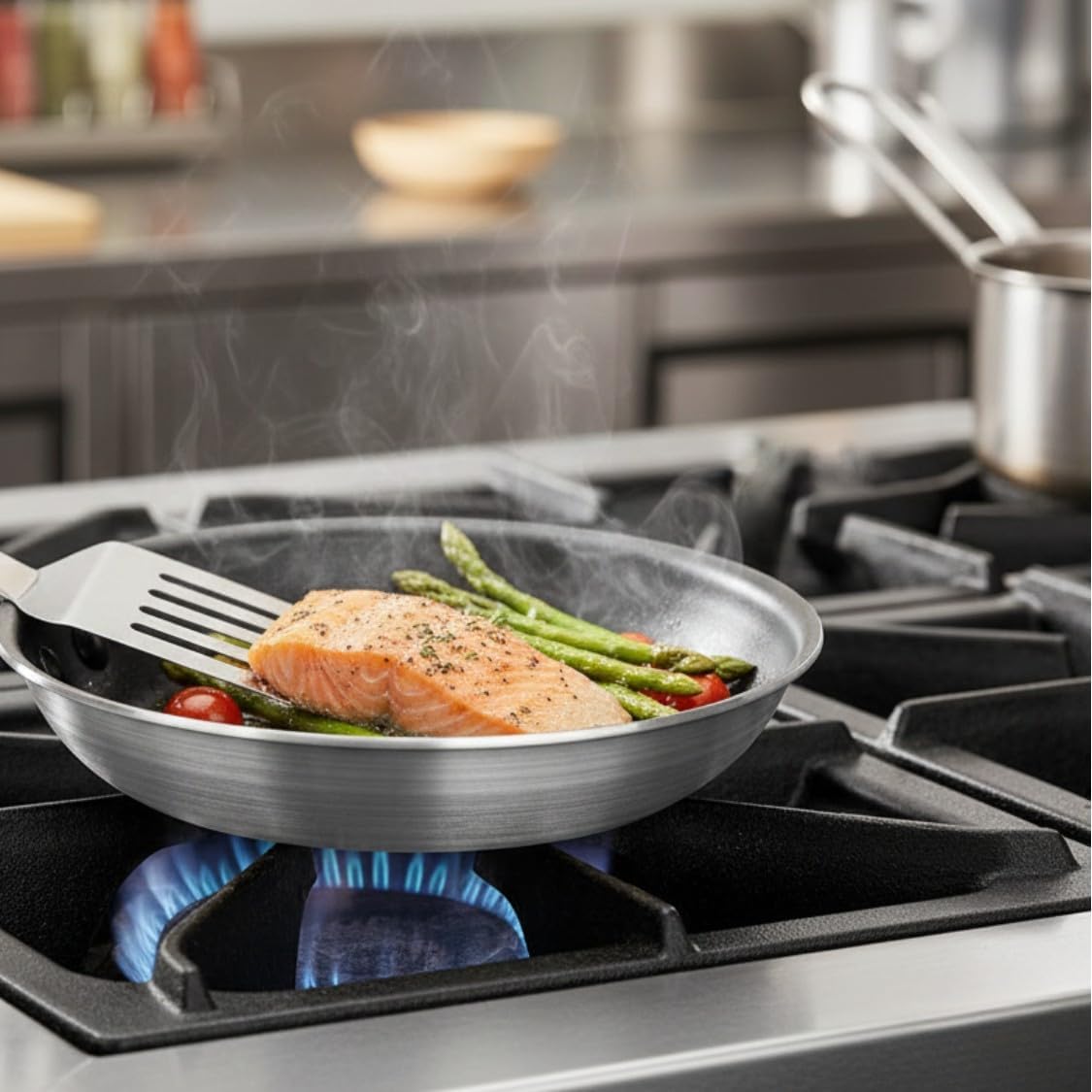 Nonstick Frying Pan Aluminum Skillet with Plated Iron Riveted Handle - Mirror-Finish Skillet Cookware Egg Pan Omelet Pans Professional Cooking Pan Chefs Pan Dishwasher Safe