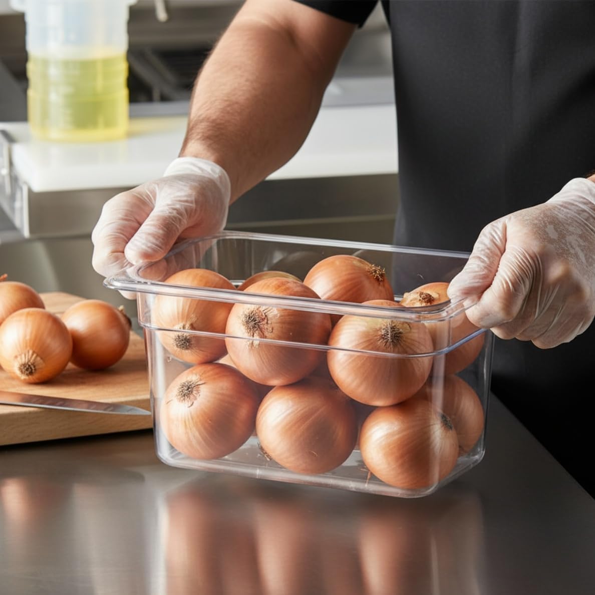 Deep Polycarbonate Food Pan - Commercial Restaurant Food Storage Containers Hotel Pans for Catering Buffets Restaurants Fruits Vegetables Corns