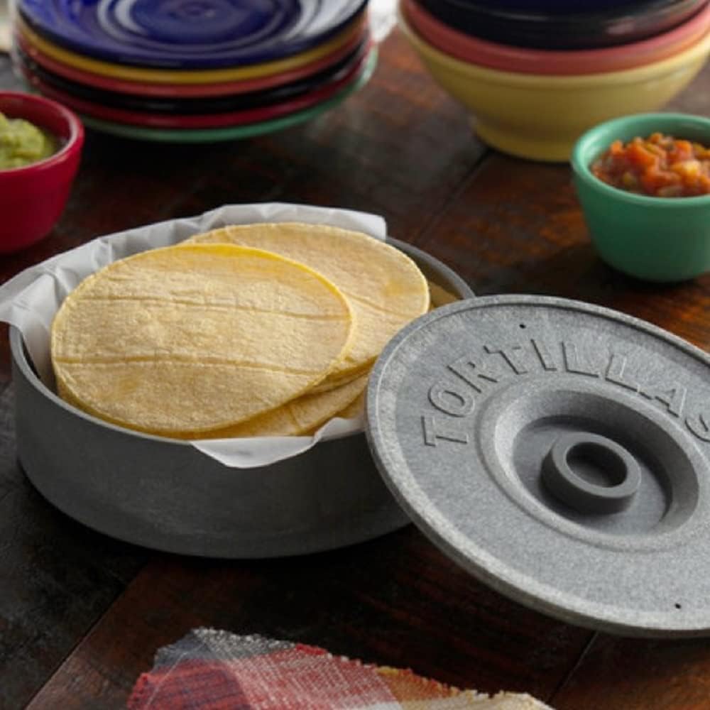 8-1/2" Tortilla Warmer/Server - Tortilla/Pancake Keeper Food Container Perfect for Keeping Tortillas Pancakes and Waffles Warm