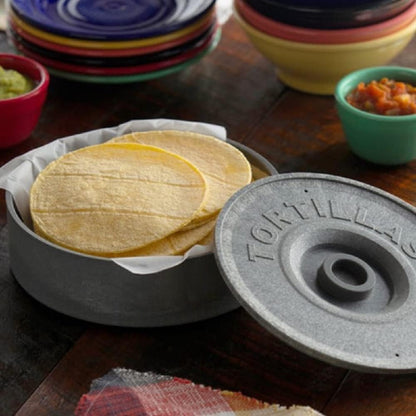 8-1/2" Tortilla Warmer/Server - Tortilla/Pancake Keeper Food Container Perfect for Keeping Tortillas Pancakes and Waffles Warm