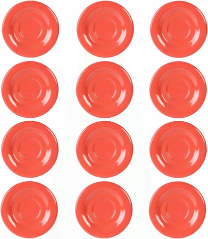 5-1/2” Saucer Melamine Set of 12 for Bouillon Cup/Mug Cup - Dishwasher Safe Break-Resistant Appetizer Dessert Plates Coffee Cup Saucers Drinkware Home Cafe Restaurants