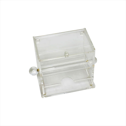 Acrylic Stirrer Dispenser Clear Color 7-5/8" x 4-1/8" x 5-5/8"- Countertop Organizer Coffee Stirrer Dispenser Storage for Plastic and Cocktail Drink Stirrers for Restaurant or Home