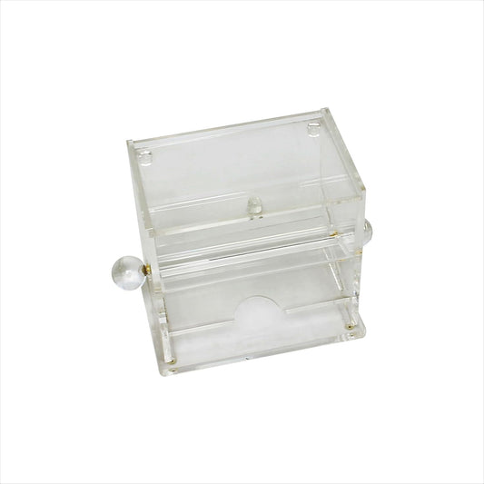 Acrylic Stirrer Dispenser Clear Color 7-5/8" x 4-1/8" x 5-5/8"- Countertop Organizer Coffee Stirrer Dispenser Storage for Plastic and Cocktail Drink Stirrers for Restaurant or Home