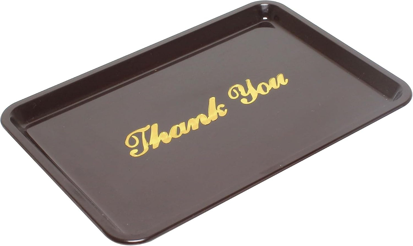 4 1/2" x 6 1/2" Plastic Tip Tray with Gold Thank You Imprint Color Set of 12 -Check Presenters for Restaurants Check Tip Trays Check Holders for Restaurants Bars Hotels