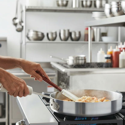 Aluminum 3.5mm Thickness Sauté Pan and Aluminum Cover - Cooking Pan Chef Cooking Pan Frying Pan Skillet for Home and Restaurant Cookware NSF Certified Dishwasher Safe