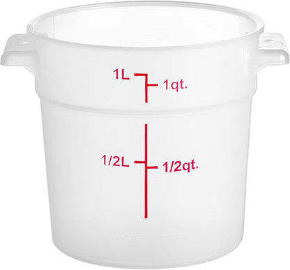 Round Food Storage Container Translucent Polypropylene- Commercial Food Storage Containers Meal Prep Containers Reusable Food Containers for Pantry Kitchen Storage Organization