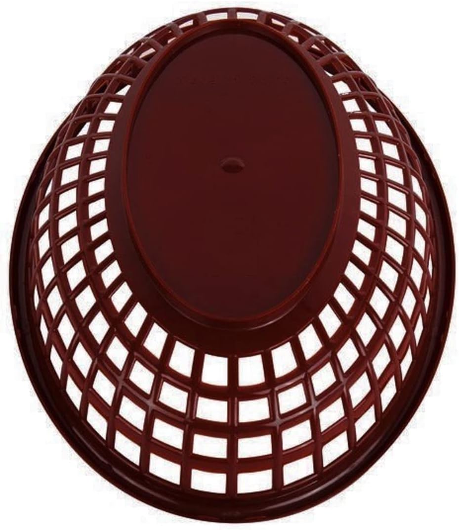 Fast Food Basket Plastic Set of 12- Fry Fast Food Reusable Foodservice Restaurant Diner Tray Plates Restaurant Deli Serving Chicken Burgers Sandwiches & Fries