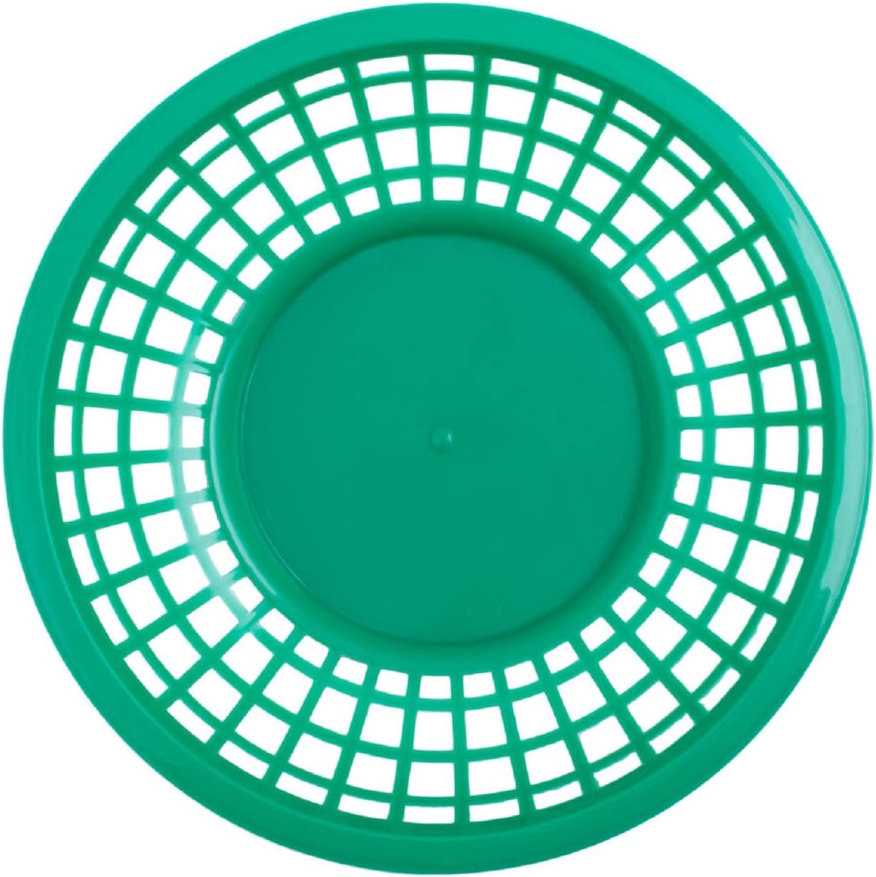8" Round Fast Food Basket Plastic Set of 12- Fry Fast Food Reusable Foodservice Restaurant Diner Tray Plates Restaurant Supplies Deli Serving Chicken Burgers Sandwiches & Fries